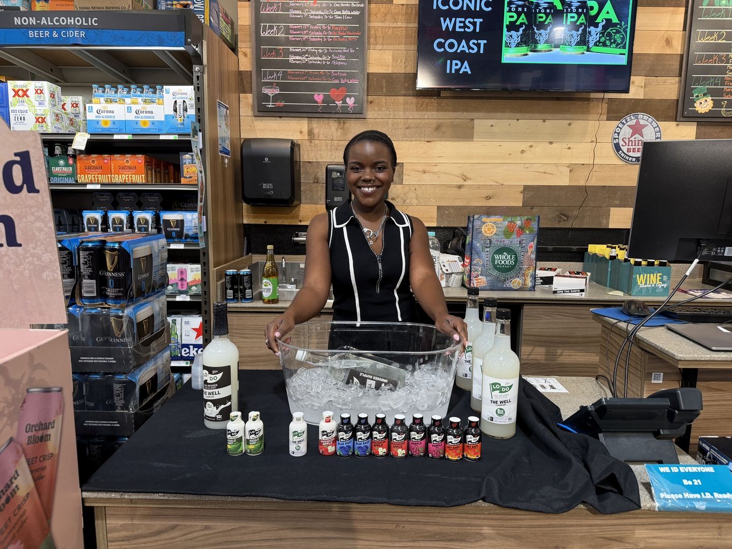 On-Site Activations — LoDo The Well non-alcoholic tasting bar at Whole Foods Market with branded ambassador and full flavor lineup